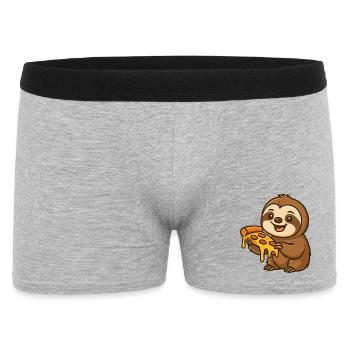 Cute Sloth Cartoon Pizza Pizza Lover Fun - Men's Boxer Shorts - heather grey - Front