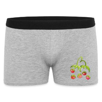 Erdbeerzeit Strawberry - Männer Boxer Shorts - Grau meliert - Vorne