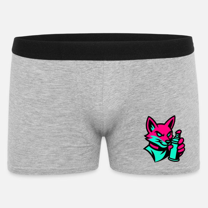 Graffiti Fuchs - Männer Boxer Shorts - Grau meliert