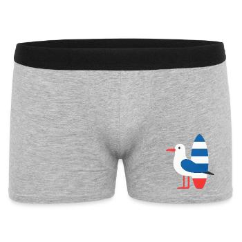 Seagull with surfboard - Men's Boxer Shorts - heather grey - Front