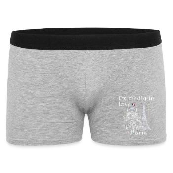 Paris, le Louvre et la Tour Eiffel dessinés à la main - Boxer Homme - gris chiné - Devant