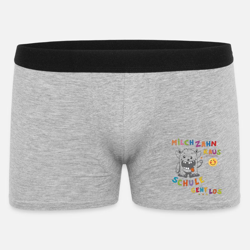 Schule Einschulung Monster - Männer Boxer Shorts - Grau meliert