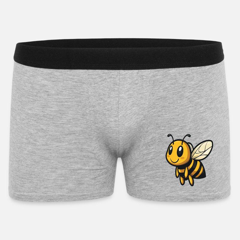 süße fleißige Honigbiene :) - Männer Boxer Shorts - Grau meliert