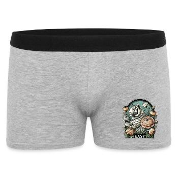 Elegant White Tiger with Floral Accents - Men's Boxer Shorts - heather grey - Front