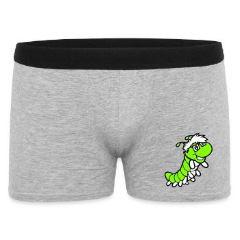 Nerd Raupe Intelligent Geek Wurm Hornbrille schlau - Männer Boxer Shorts - Grau meliert - Vorne