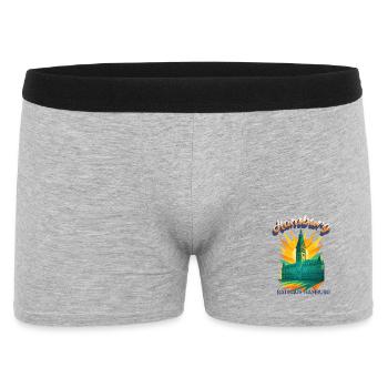 Hamburg Town Hall Shirt – Retro Architecture Design - Men's Boxer Shorts - heather grey - Front