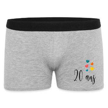 20. 20. JAHRESTAG. 20-JÄHRIGES JUBILÄUM. 20 JAHRE. - Männer Boxer Shorts - Grau meliert - Vorne