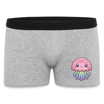 Qualle Kawaii - Männer Boxer Shorts - Grau meliert - Vorne
