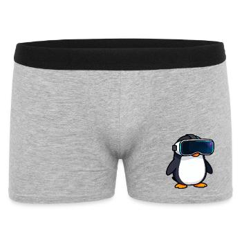 Nerdy Penguin VR Gaming PC Gamer Design - Men's Boxer Shorts - heather grey - Front