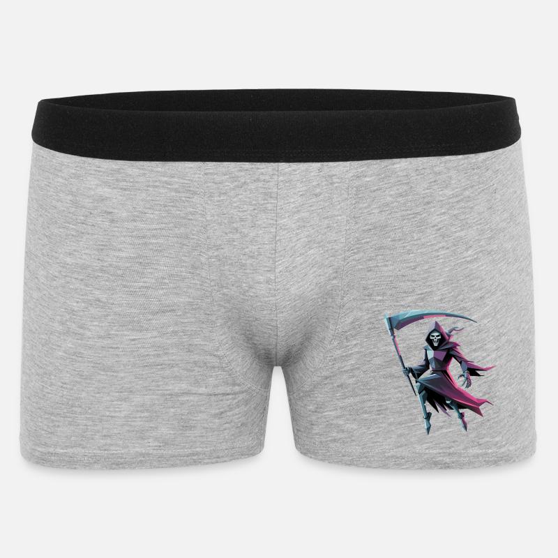 Death Reaper - Cool Low Poly Logo - Men's Boxer Shorts - heather grey