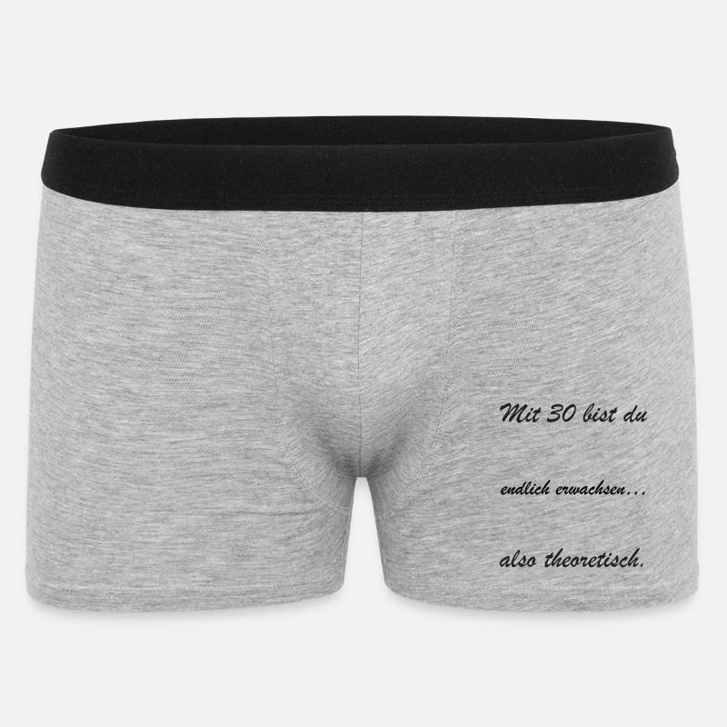 Mit 30 bist du theoretisch - Männer Boxer Shorts - Grau meliert