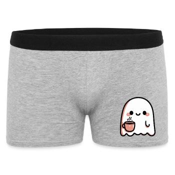 Smiling Ghost and Pastel Coffee - Men's Boxer Shorts - heather grey - Front