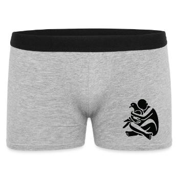 Tauben bringen Frieden - Männer Boxer Shorts - Grau meliert - Vorne