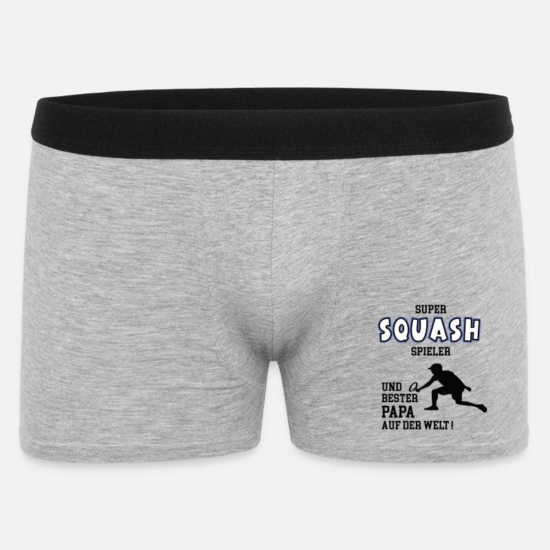 Squash Spieler Squasher Papa Vater Mann - Männer Boxer Shorts - Grau meliert