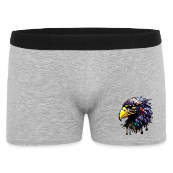 Bunter Adler mit hellen Federn - Männer Boxer Shorts - Grau meliert - Vorne