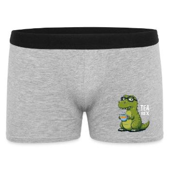Tea Rex – Funny dinosaur with teacup - Men's Boxer Shorts - heather grey - Front