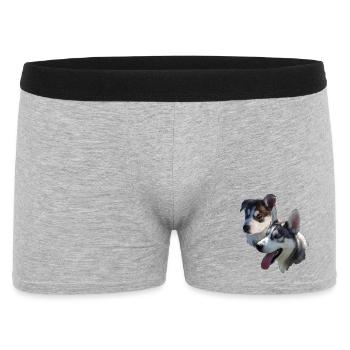 Husky Double Portrait - Boxer Homme - gris chiné - Devant