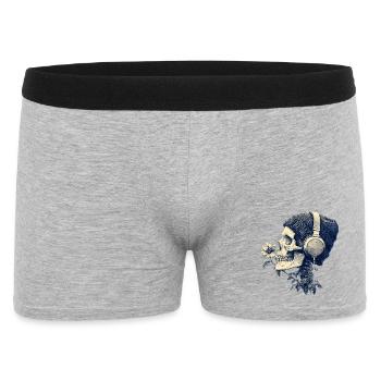 Skull with headphones and flowers - Men's Boxer Shorts - heather grey - Front