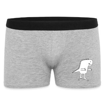 Dino skateboard dessin animé, Cool dinosaure Nerd enfants - Boxer Homme - gris chiné - Devant
