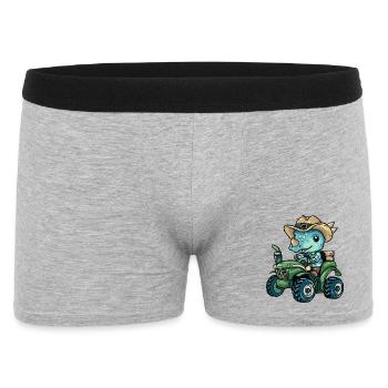 Dinosaur triceratops Tractor Farmer - Men's Boxer Shorts - heather grey - Front
