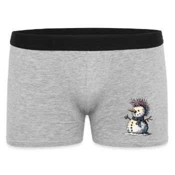 Punk Snowman Winter Humor - Men's Boxer Shorts - heather grey - Front