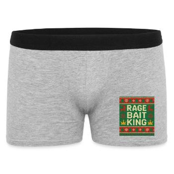 Rage Bait King Hässlicher Pulloverstil, lustiges Meme - Männer Boxer Shorts - Grau meliert - Vorne