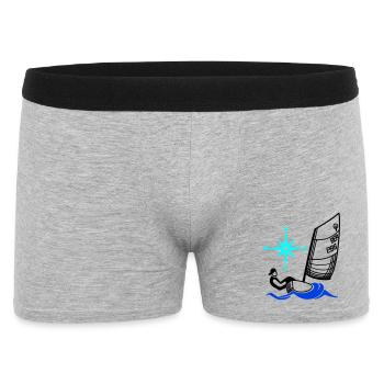 Optimist Opti Segelboot Segeln Kinder Regatta - Männer Boxer Shorts - Grau meliert - Vorne