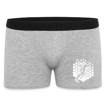 Minimalistisches Handball Motiv für Männer - Männer Boxer Shorts - Grau meliert - Vorne