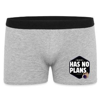 Hat keine Pläne Weltraum-Outfit-Meme - Männer Boxer Shorts - Grau meliert - Vorne