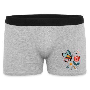 Spring motif butterfly with flowers - Men's Boxer Shorts - heather grey - Front
