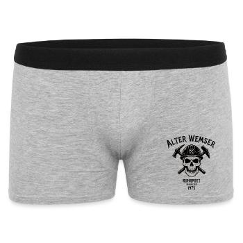 1975 Geburtstag Geschenk für echte Ruhrpott Typen - Männer Boxer Shorts - Grau meliert - Vorne