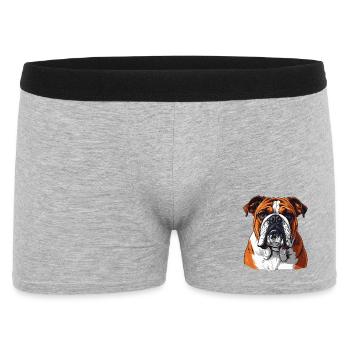 English Bulldog – Strong Dog Portrait - Men's Boxer Shorts - heather grey - Front