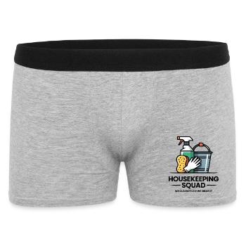 Lustiges Putzen Design - Männer Boxer Shorts - Grau meliert - Vorne