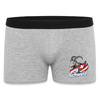 Alpine Ibex with Swiss flag - Men's Boxer Shorts - heather grey - Front