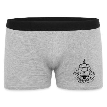 Bol de cuisine végane avec cœur et chapeau de chef - Boxer Homme - gris chiné - Devant