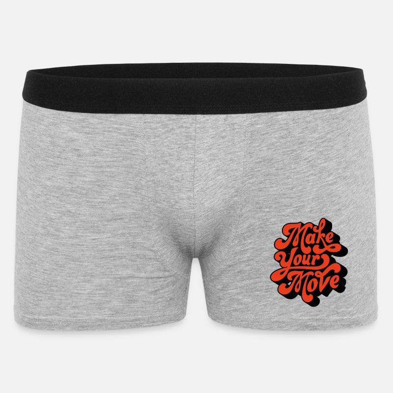 Make Your Move Retro-Skript - Männer Boxer Shorts - Grau meliert