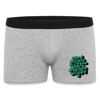 Make Your Move – Retro Script Motif - Men's Boxer Shorts - heather grey - Front