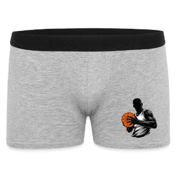 Joueur de basket avec balle - Boxer Homme - gris chiné - Devant