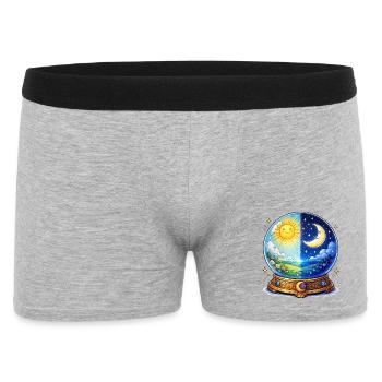 Tag Nacht Kristallkugel - Männer Boxer Shorts - Grau meliert - Vorne