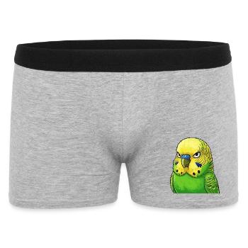 Jaune vert perruche vibrant - Boxer Homme - gris chiné - Devant