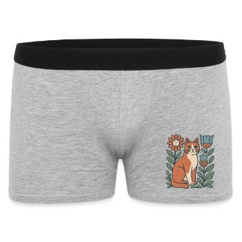 Cat Garden Blossom Friend Cat - Men's Boxer Shorts - heather grey - Front