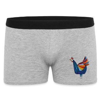 Chicken Fans - Rooster - Rooster - Flower Chicken - Organic - Men's Boxer Shorts - heather grey - Front