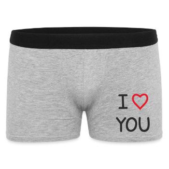 I ❤️ You – Doux Love Text Design - Boxer Homme - gris chiné - Devant
