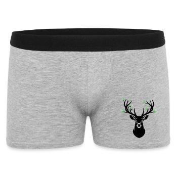 Feuilles naturelles en bois de cerf de tête de cerf - Boxer Homme - gris chiné - Devant