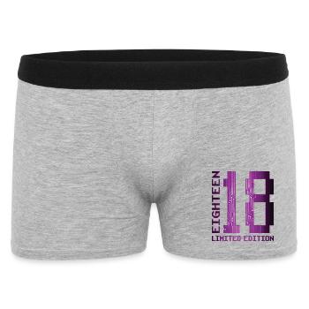 18. Geburtstag Achtzehn Gamer Limited Edition - Männer Boxer Shorts - Grau meliert - Vorne