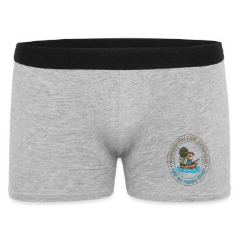 Experten-Emblem für Tiefseefischerei - Männer Boxer Shorts - Grau meliert - Vorne