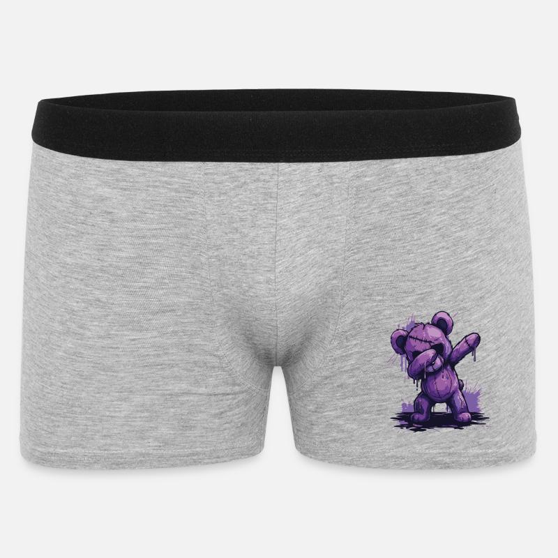 Zombie Teddy Dab - Männer Boxer Shorts - Grau meliert