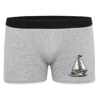 Voilier sur des vagues sauvages - Boxer Homme - gris chiné - Devant