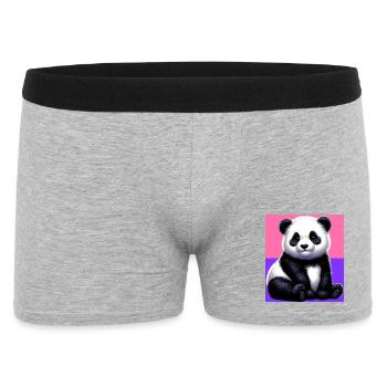 panda - Men's Boxer Shorts - heather grey - Front