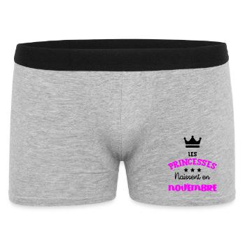 Princesse née Novembre Beau Cadeau Anniversaire - Boxer Homme - gris chiné - Devant